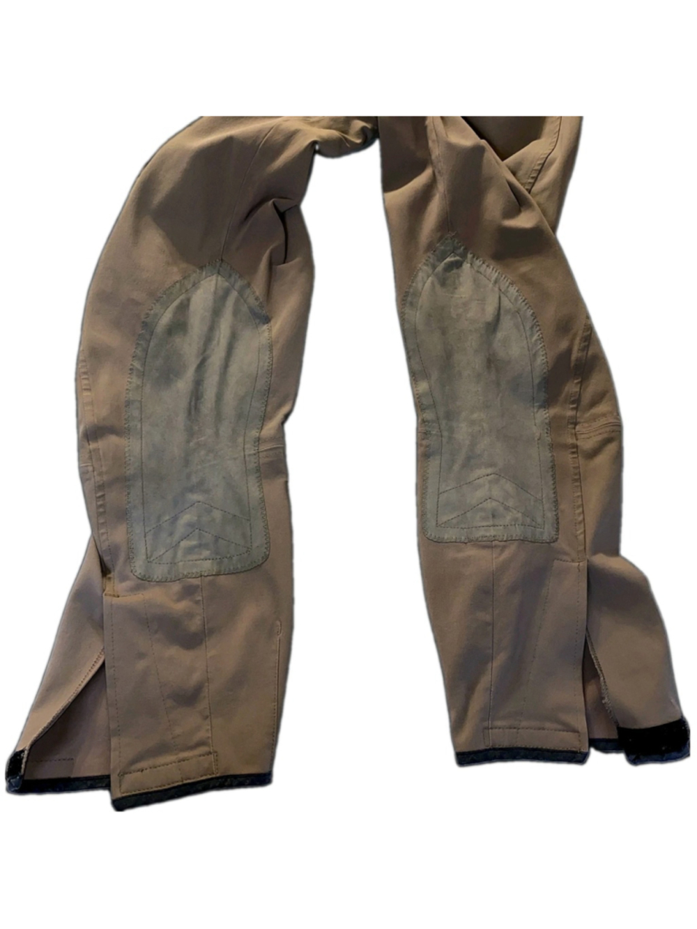 The Tailored Sportsman Wmn 30R Latte Knee Patch Schooling Breeches Side Zip USA - Picture 4 of 14